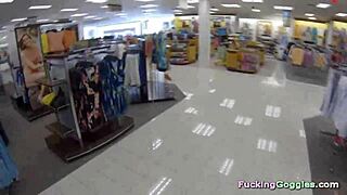 The pickup hunter spots a blonde babe at the mall