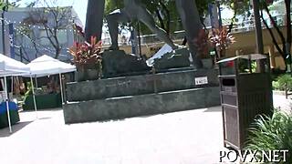 sexy model katie king caught giving a wild pov blowjob