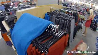 The pickup hunter spots a blonde babe at the mall