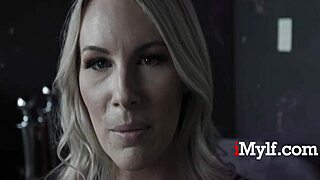 Hey, psychic blonde in lingerie clears energy by sucking his wand, spooky Halloween vibes! 🐰