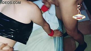 Delicious gangbang for the hot wife with four cocks