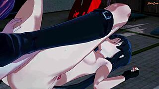 Chelsea Licks Pussy Then Gets Strapon Fucked by Akame in Hentai