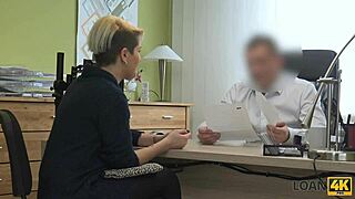 i made an office deal for blowjob with big tits blonde.