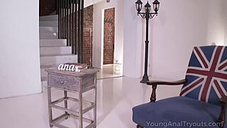 Young chick prepares asshole for anal orgasm in casting