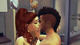 Sims 4 couple engages in blowjob, oral, and cumshot for evening pleasure