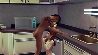 Sims 4 couple engages in blowjob, oral, and cumshot for evening pleasure