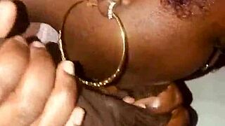 Black sucking deepthroat blowjob with cum