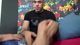 Young French twink Xavier submits to handsome Greek's monster cock on webcam