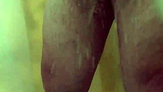 Fat Redheaded Guy Washes Gay Cock In Shower.