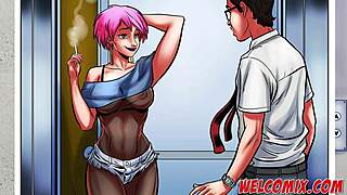 Suggestive Fucking Scene With Hot Rocker And Nerd Stallion In Anime Style.