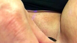 Girl uses vibrator for fun.