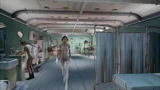 Fallout 4 nurse strips down for a hot tease, wanna watch her seduce the patient?