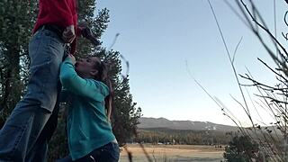 Sinner bitch receives a true oral cavatios in the middle of the street