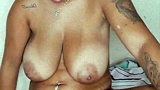 bruna paz shows big tits in shower bath