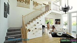 Squirting Dyke Gets Strapon Fucked Hard