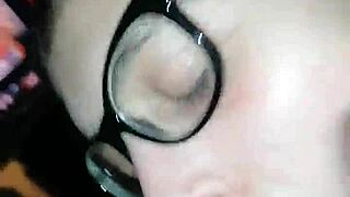 Beautiful Brunette Sucks Boyfriend's Big Cock Interracially