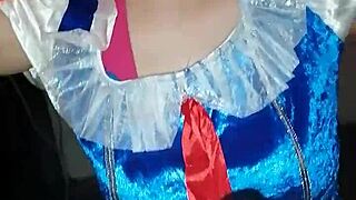 Beautiful Brunette Sucks Boyfriend's Big Cock Interracially