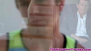 Porn Twink Justin Visic Receives Anal Assfucking After Blowjob and Flashing