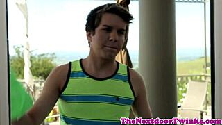 Porn Twink Justin Visic Receives Anal Assfucking After Blowjob and Flashing