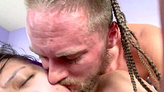 Double penetration sex tape of a man and woman enthusiastically face fucking and splattering sperm on face