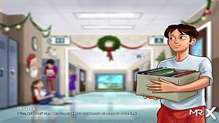 teen girl in summertime saga comes and shows her big boobs and ass