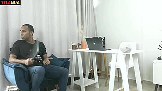 I watch Kiara choke on that big black cock in lingerie