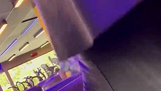 I went crazy seeing the girl working out without a bra