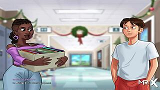 teen girl in summertime saga comes and shows her big boobs and ass