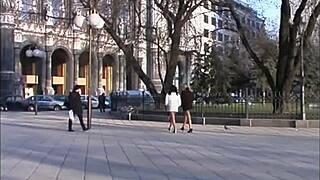 Intense threesome blowjob with teens