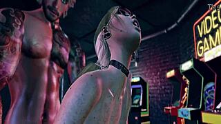 Petite Gamer Girl Dakota Power Teases Grant Dynamo's Monster Cock In Second Life