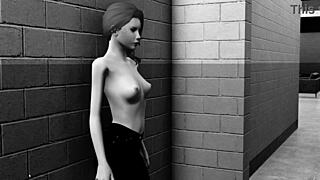 Is this petite redhead prison prostitute teasing with deepthroat?