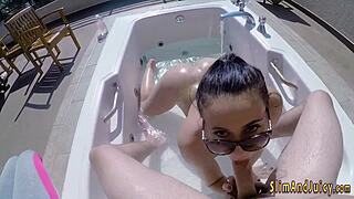 fat assed teen sucking dick outdoors with dirty talk