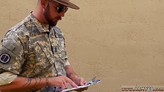 Army man fucks boy in mobile gay porn