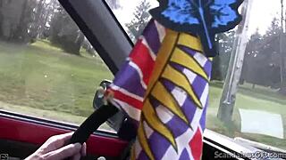 Victoria Blows Guy In Car POV Public Places