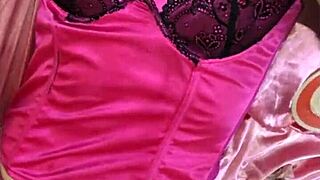 This European amateur slut does blowjob and ass licking wearing satin lingerie