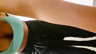 hot girl after workout enjoys some alone time