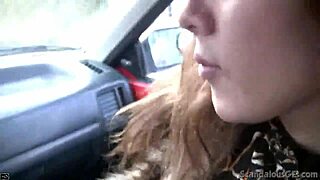 Victoria Blows Guy In Car POV Public Places