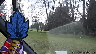 Victoria Blows Guy In Car POV Public Places