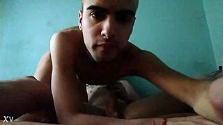 Latina gay man gives intense oral orgasm on cam