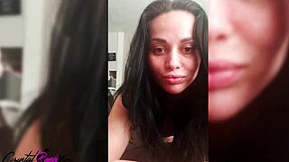 Busty Teen Babe Fingers Tight Pussy to Orgasm in Close Up