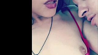 Outdoor Couple Licks Boobs In Garage, Topless And Sucking Tits