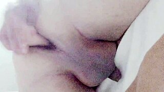 mexican tranny enjoys deep dildo play in her tight asshole