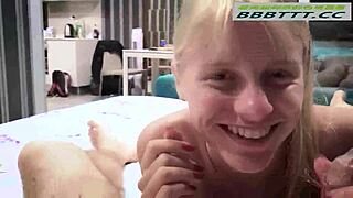 Blonde Russian Teen Rides Big Cock! Reverse Cowgirl Bliss!