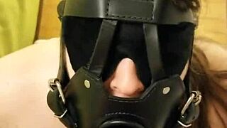 Masked Blowjob With Deep Throat Action