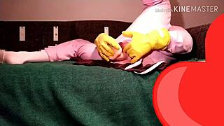 Cosplay Babe Plays Solo With Huge Dildo In Blacklight