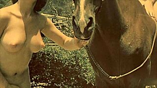 Porn: Vintage retro video with spotlight on the hair pussy and tits