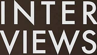 Blonde Girl in Glasses During Webcam Casting Interview