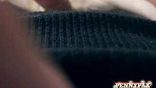 Penny Pax in lingerie with fiery hair and wet style