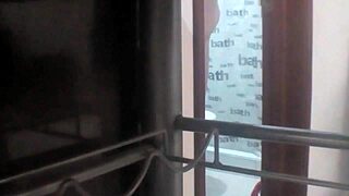 SPYING ON CHUBBY GIRL IN THE BATHROOM