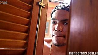 Handyman spies two guys fucking in room